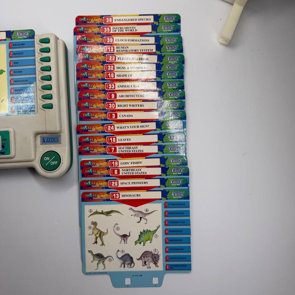 Vtech World Wizard Traveller Vintage 1992 Electronic Learning Toy with 19‎ Cards - Picture 3 of 6